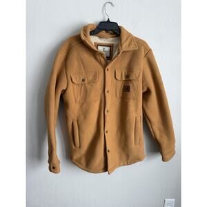 Yellowstone Tan Sherpa Lined Snap Button Peacoat Womens M Winter Outdoors